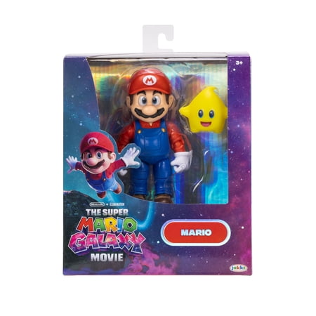 The Super Mario Galaxy Movie - 5 Inch Action Figure Series – Mario Figure With Luma Star Accessory