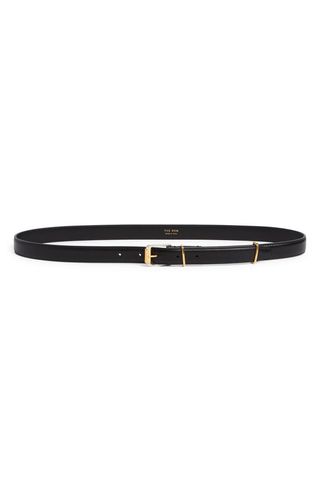 Two-Tone Buckle Leather Belt
