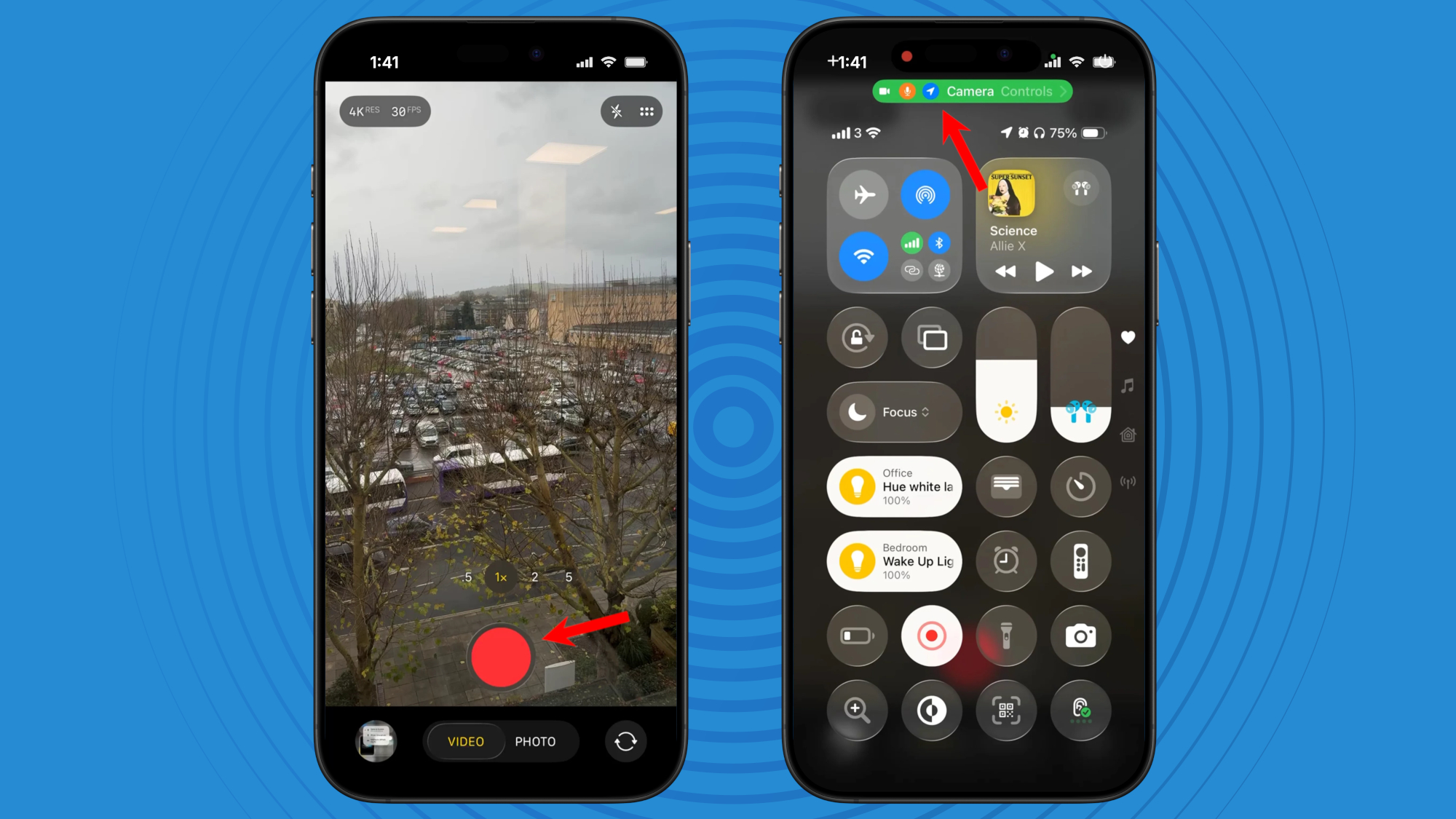 Instruction screenshots for how to use AirPods as a video mic
