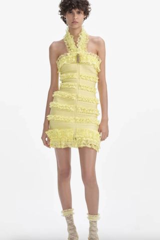 Self Portrait Knit Ruffle Dress