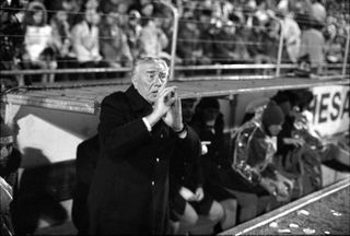 Italy coach Ferruccio Valcareggi during a match against Switzerland in 1972.