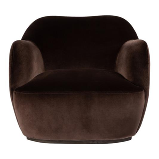 brown velvet swivel chair