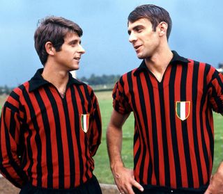 Gianni Rivera and Pierino Prati at AC Milan in the 1968/69 season.