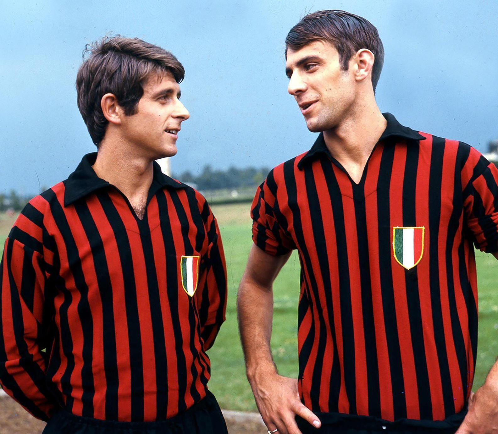 Gianni Rivera e Pierino Prati al Milan nella stagione 1968/69.