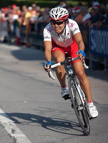 Japanese rider Taiji Nishitani grits his teeth.