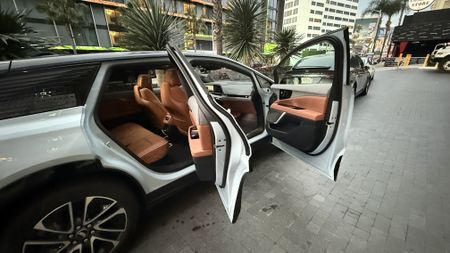 The Cadillac Lyric, with emphasis on the AKG Dolby Atmos speaker array