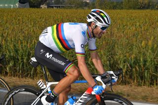 Alejandro Valverde racing as World Champion back in 2018