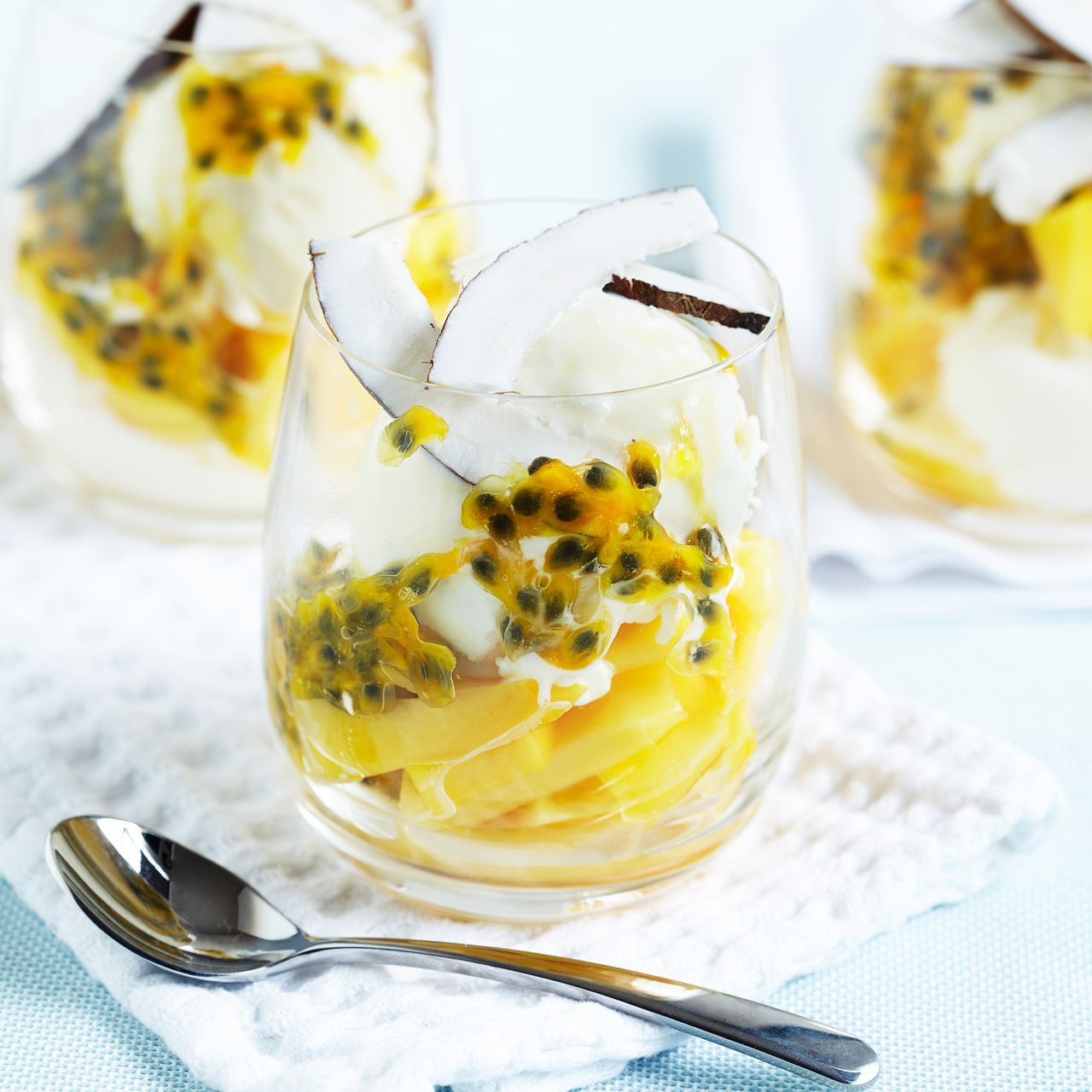 Dairy Free Mango and Passion Fruit Sundae