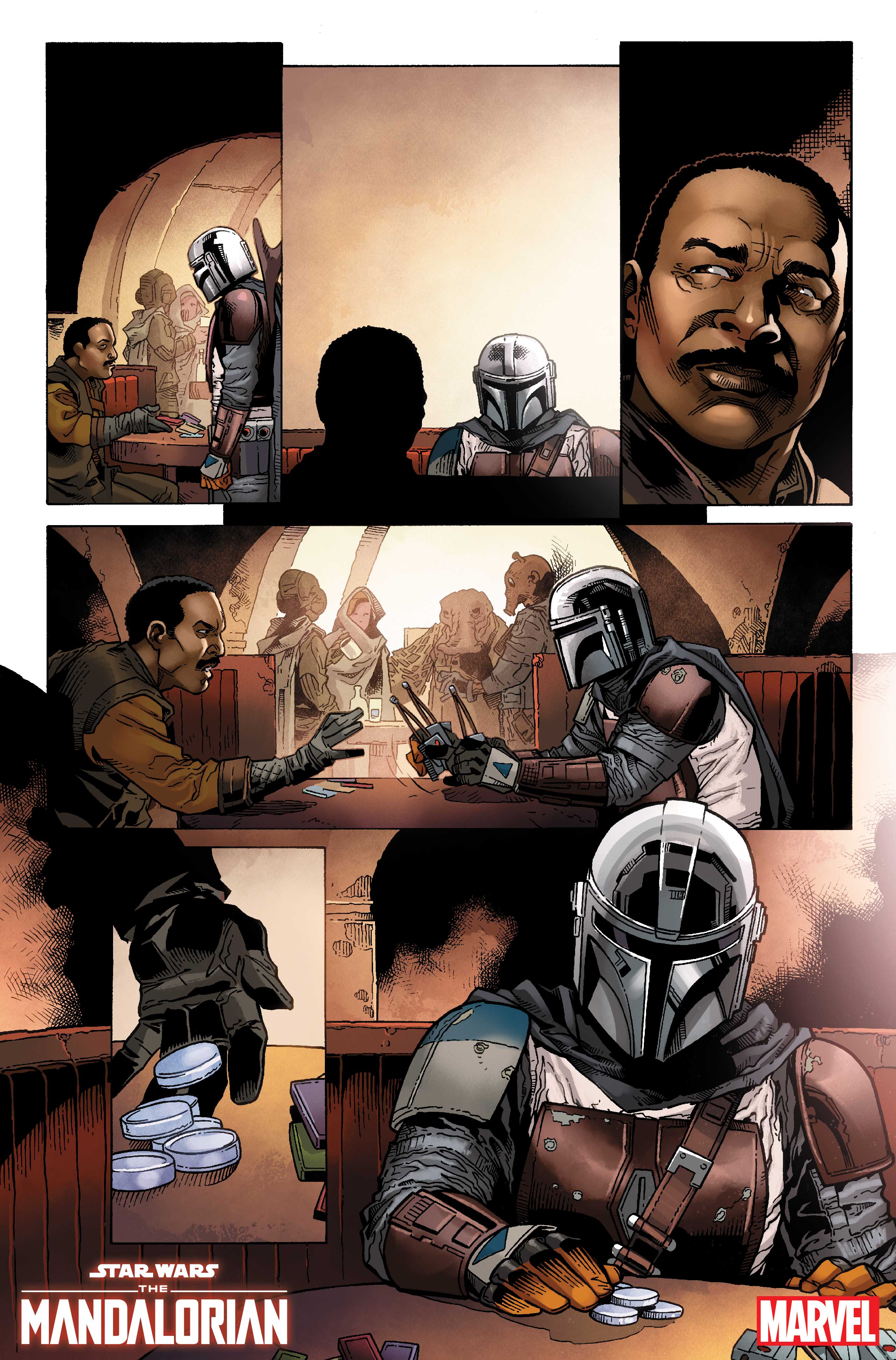 Arte interior de Star Wars: The Mandalorian #1 por Georges Jeanty