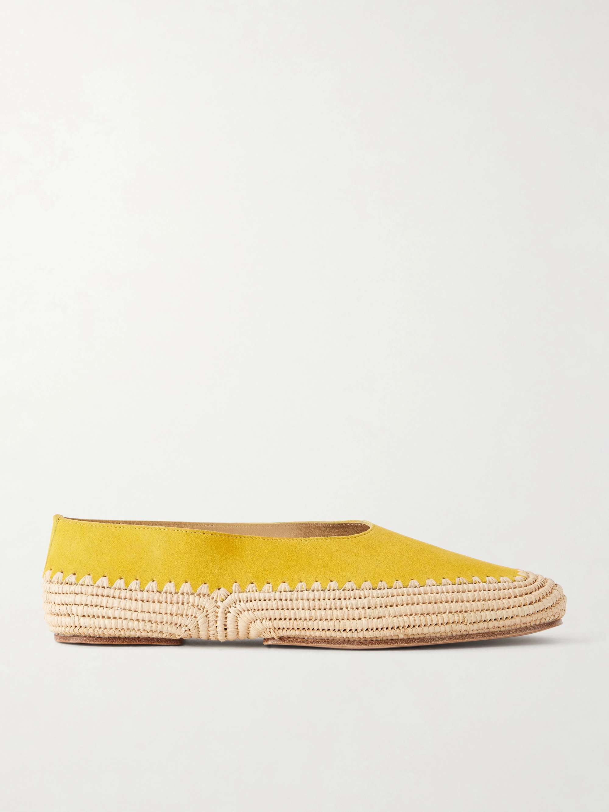 Strength Suede and Raffia Ballet Flats