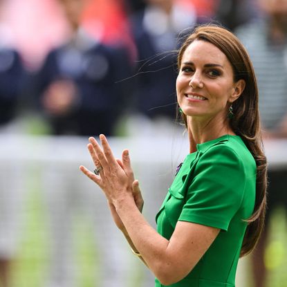 Kate Middleton at Wimbledon in a green dress