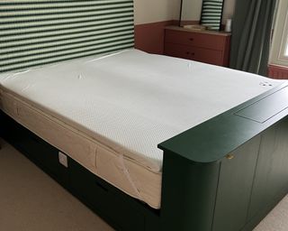 panda mattress topper on bed