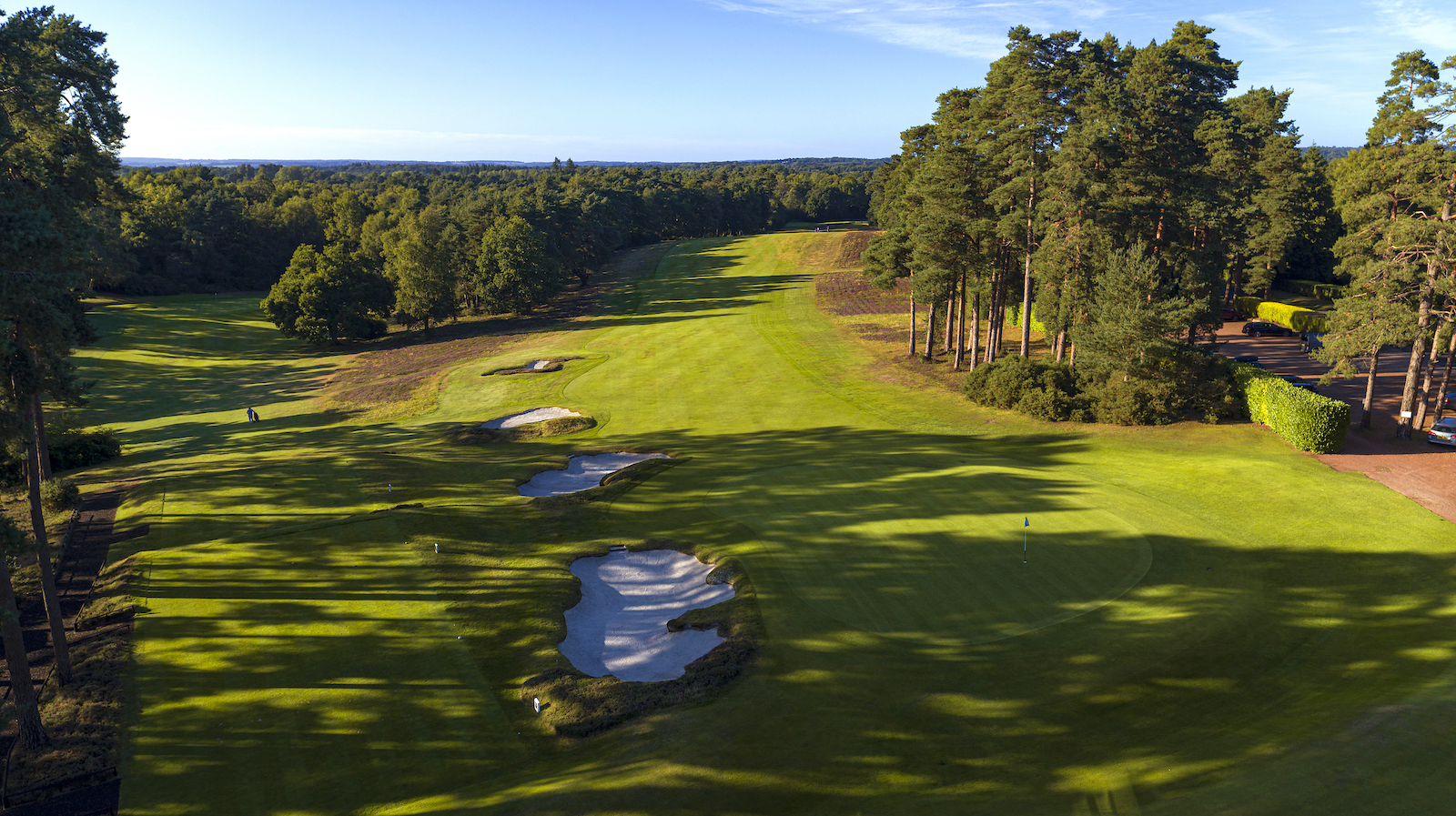 The par-3 1st and par-5 18th at Liphook