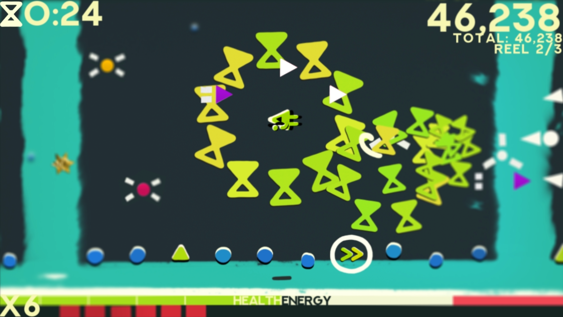 Screenshot from artistic bullet hell indie game ZOE Begone!