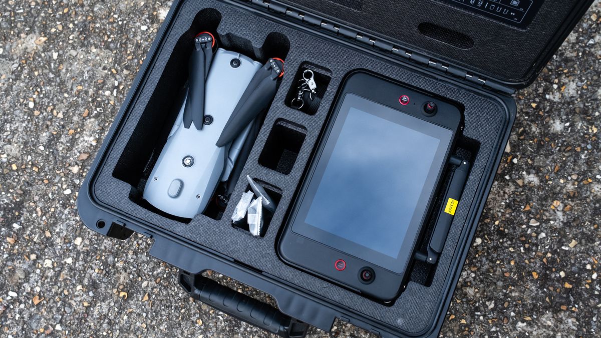 Autel EVO Max 4T hard case open to show the kit contents
