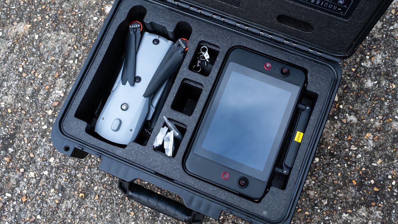 Autel EVO Max 4T hard case open to show the kit contents