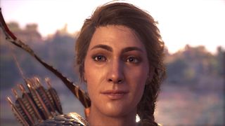 Best Assassin's Creed protagonists: A close-up of Kassandra during Assassin's Creed Odyssey.