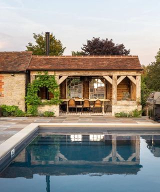 french style barn garden room by the pool
