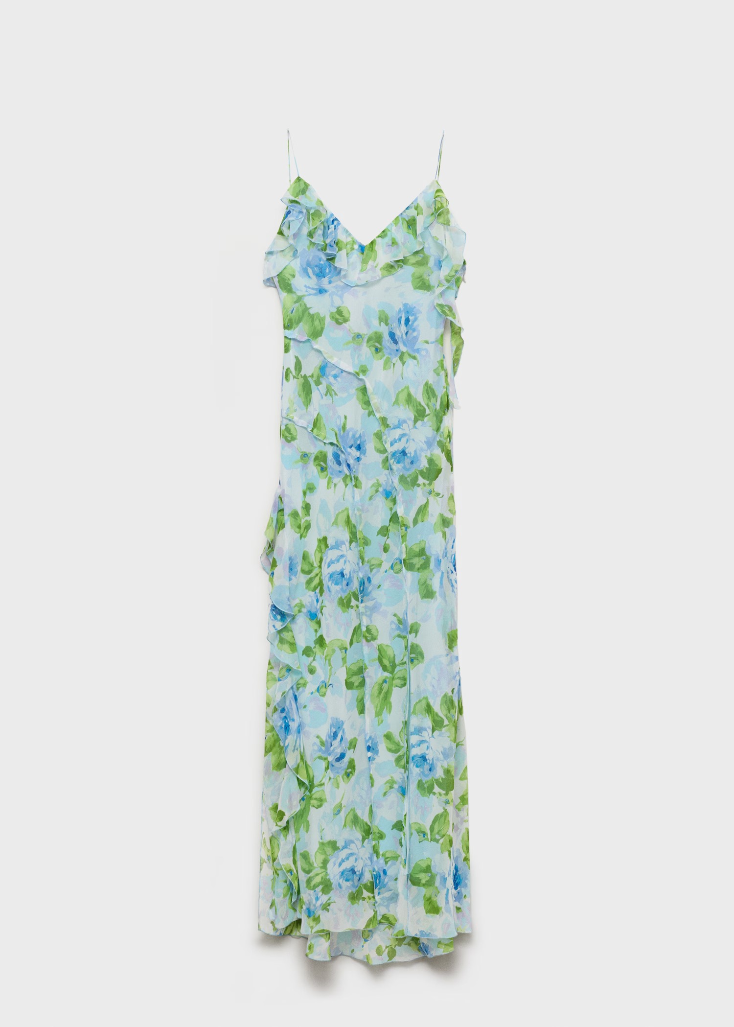 MANGO, Ruffled Floral Print Dress