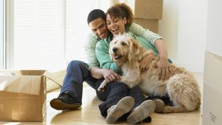 Couple with dog