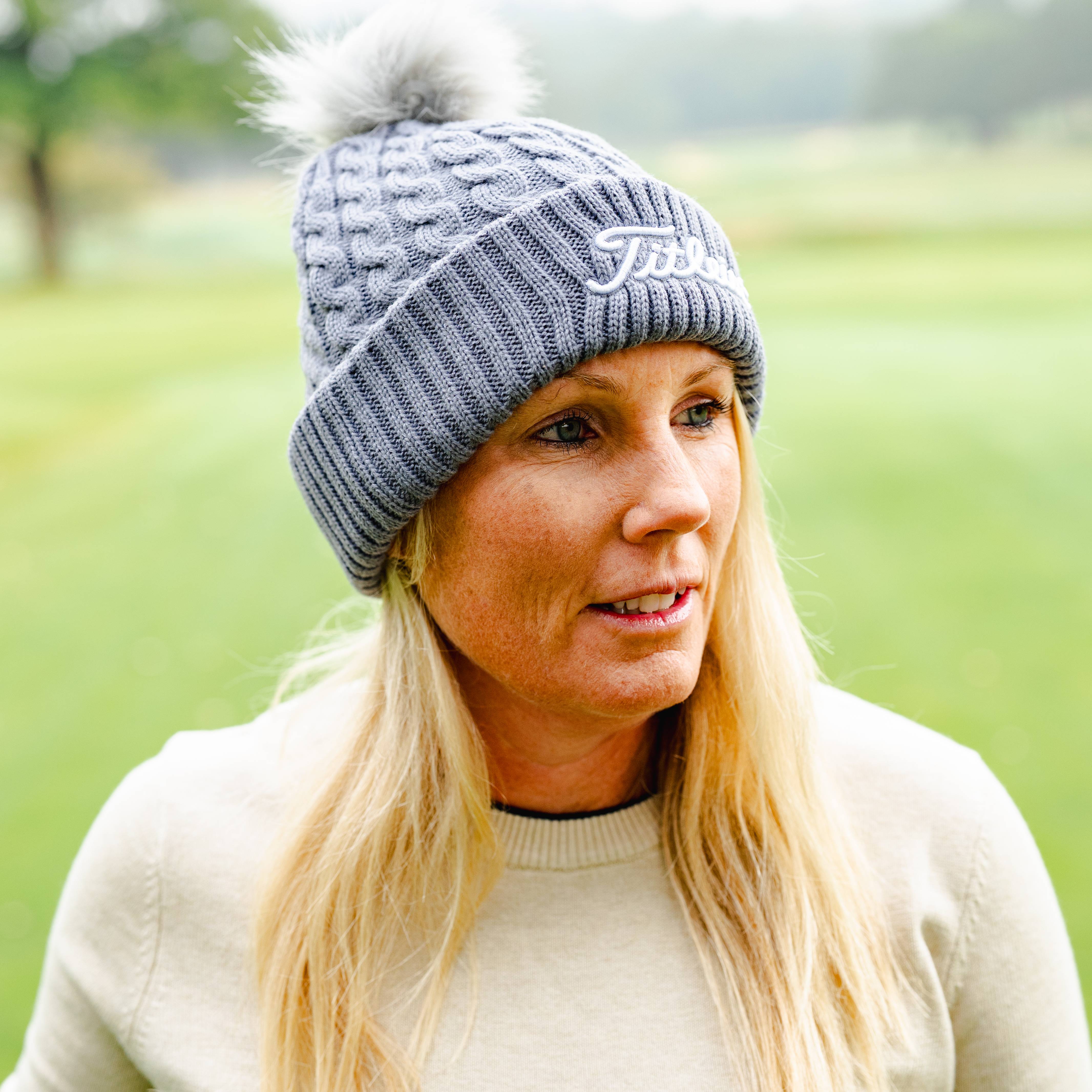 Titleist Cable Knit Pom Pom Golf Beanie