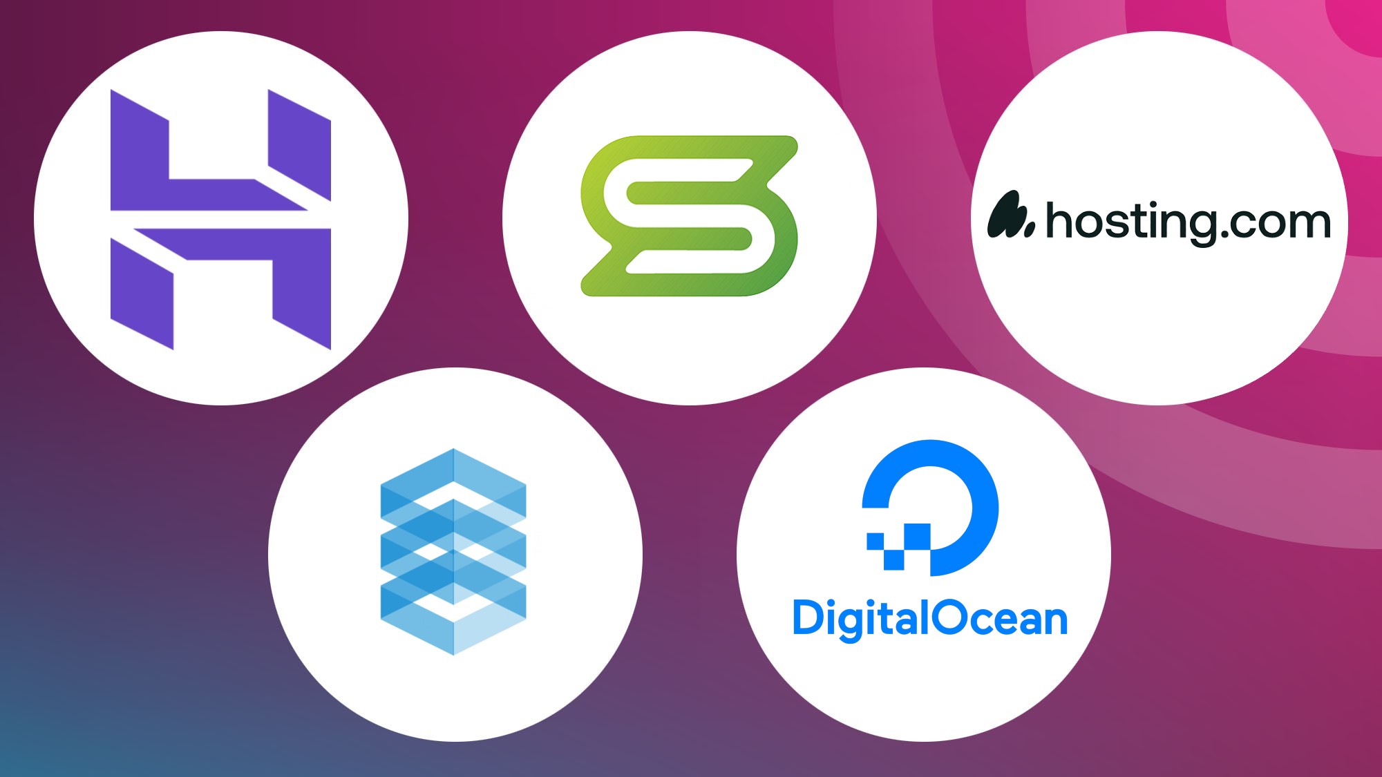 An image of six hosting logos of companies recommended for n8n