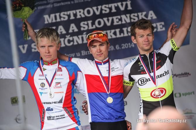 The U23 Czech championship podium: Daniel Turek, Tomas Koudela and David Dvorsky