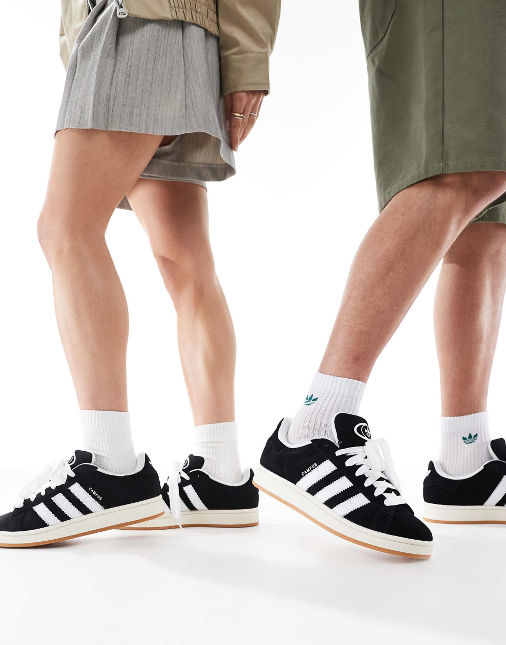 Adidas Originals Campus 00s Gum Sole Trainers in Black