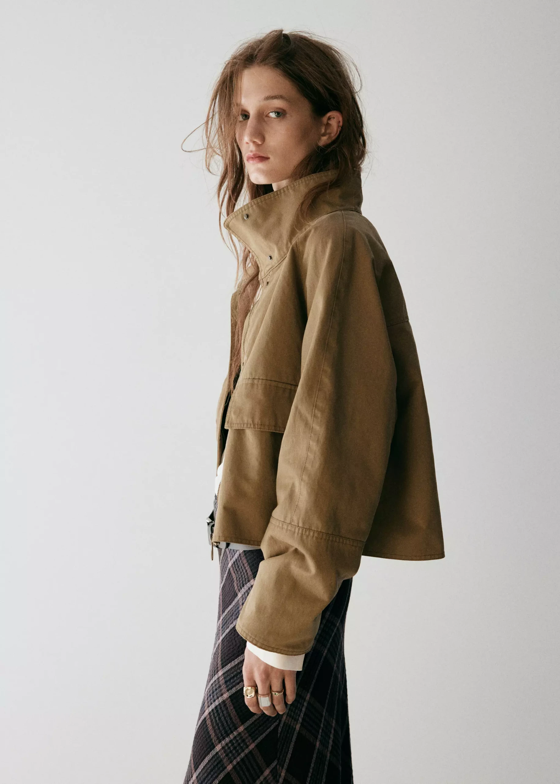 Funnel-Neck Jacket With Pockets - Women | Mango Usa