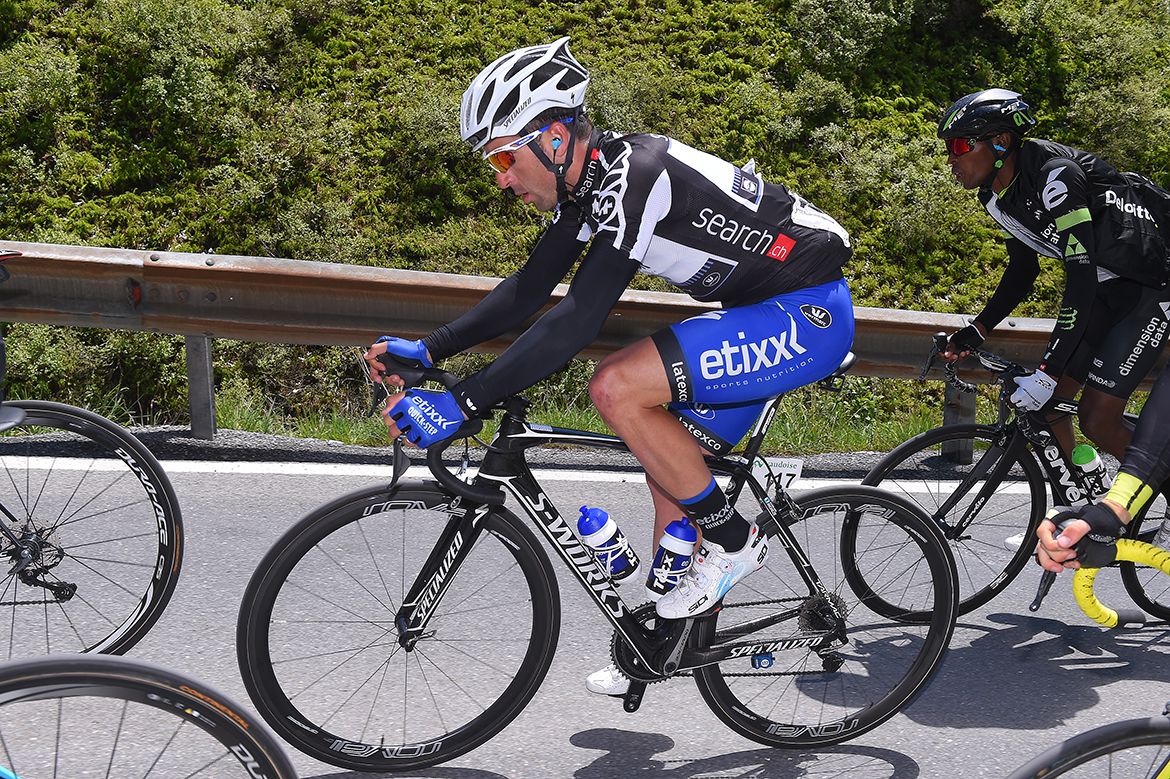 Maximiliano Richeze in the points jersey on Stage 7 of the Tour de Suisse