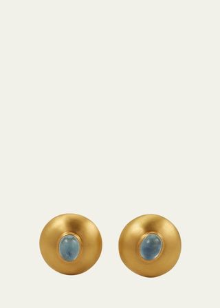 Aquamarine Disc-Shaped Earrings