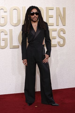 US singer Lenny Kravitz arrives for the 81st annual Golden Globe Awards at The Beverly Hilton hotel in Beverly Hills, California, on January 7, 2024