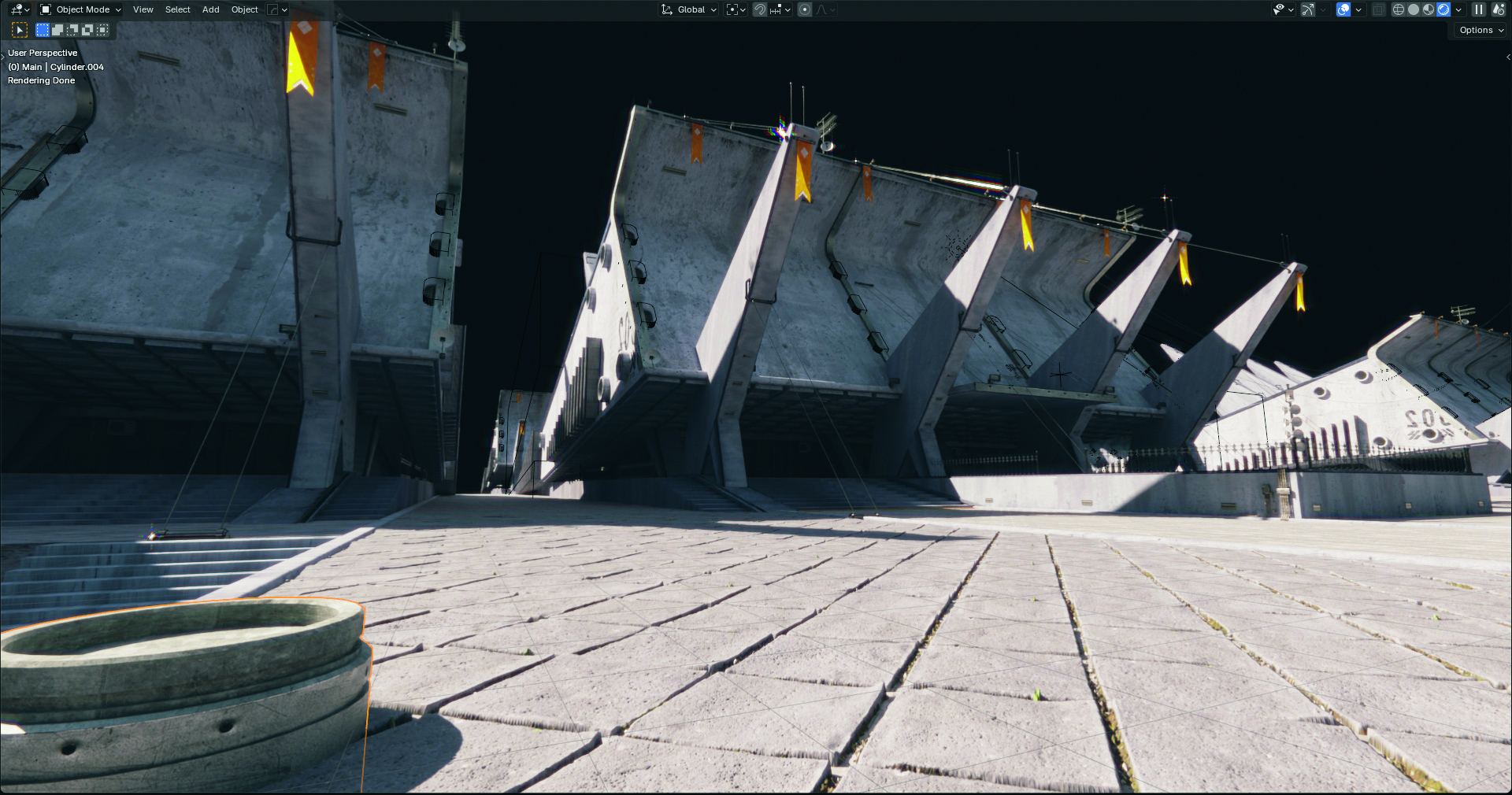 Video game concept art made in Blender