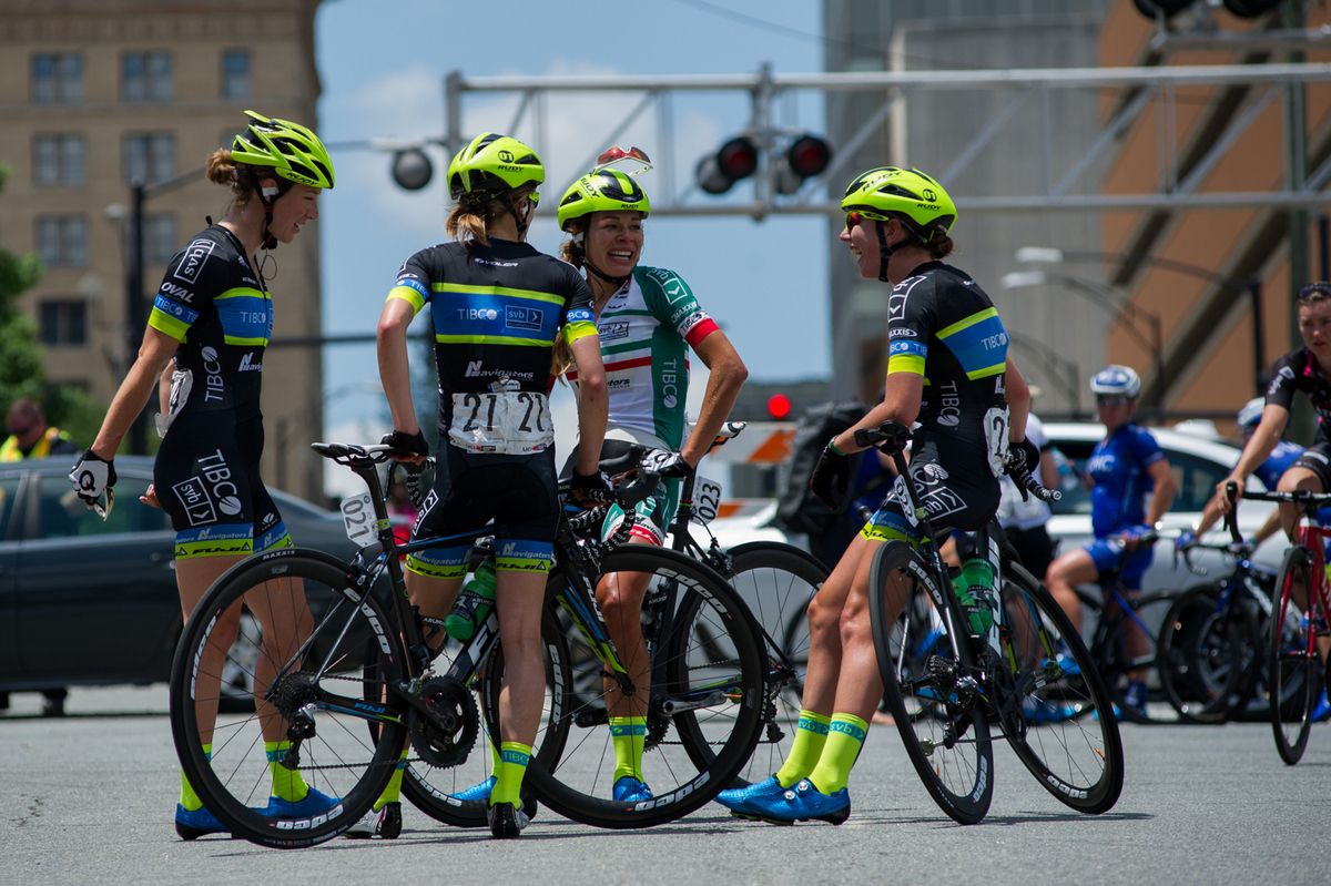 The TIBCO team celebrates after the win