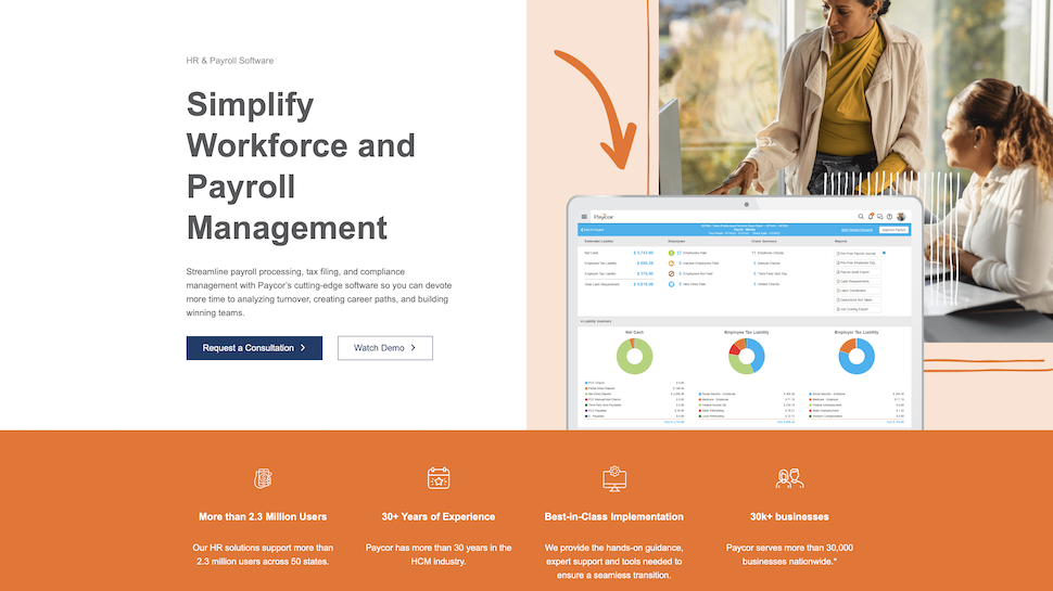 Paycor website screenshot
