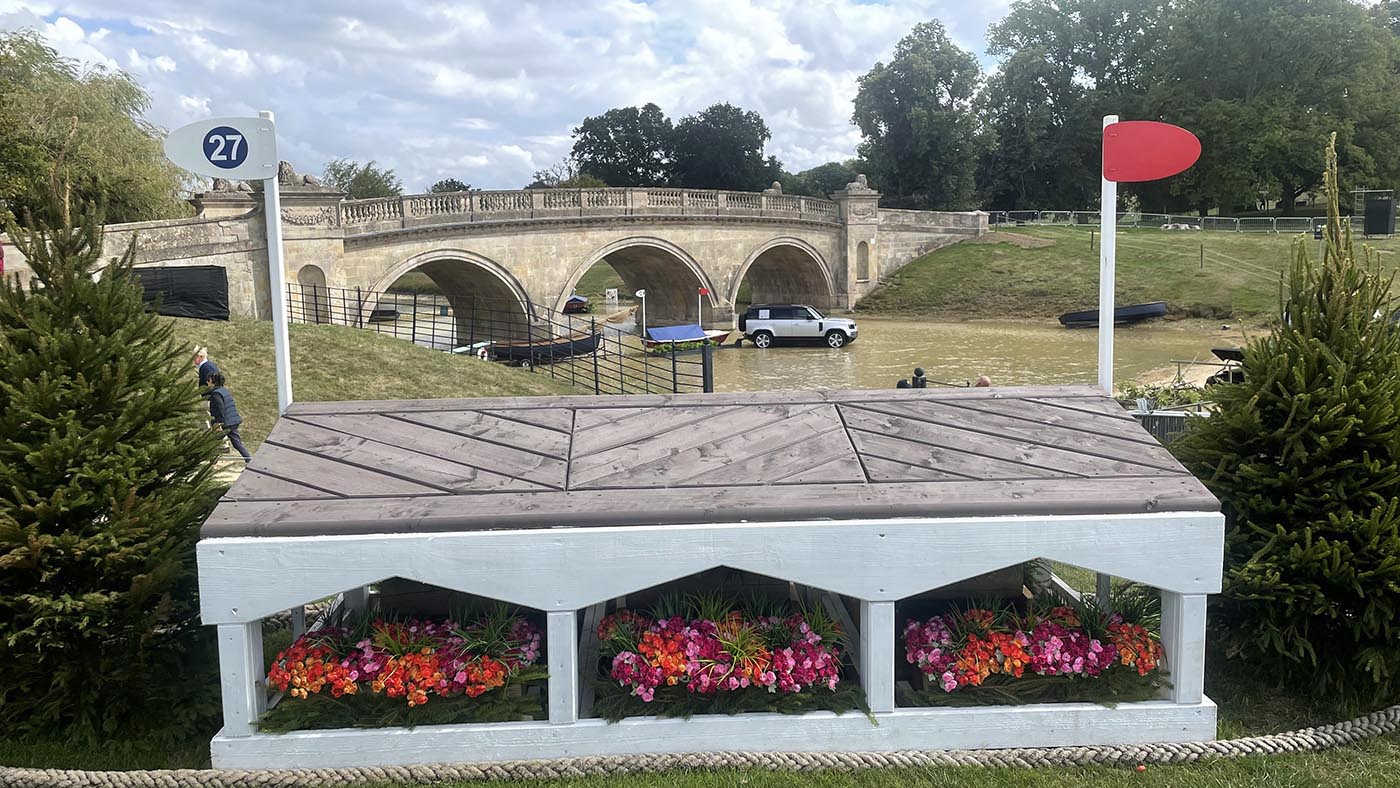 Burghley Horse Trials cross-country times: fence 27 before Burghley&amp;rsquo;s famous Lion Bridge