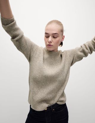 Cloud-Yarn Textured Crew Neck Jumper