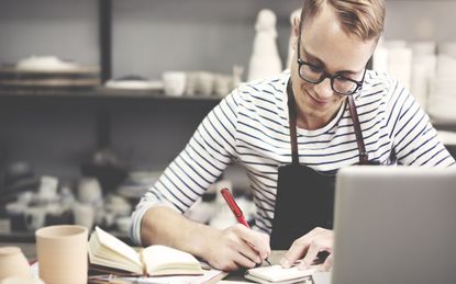 Craftsman Browsing Laptop Connection Technology Concept