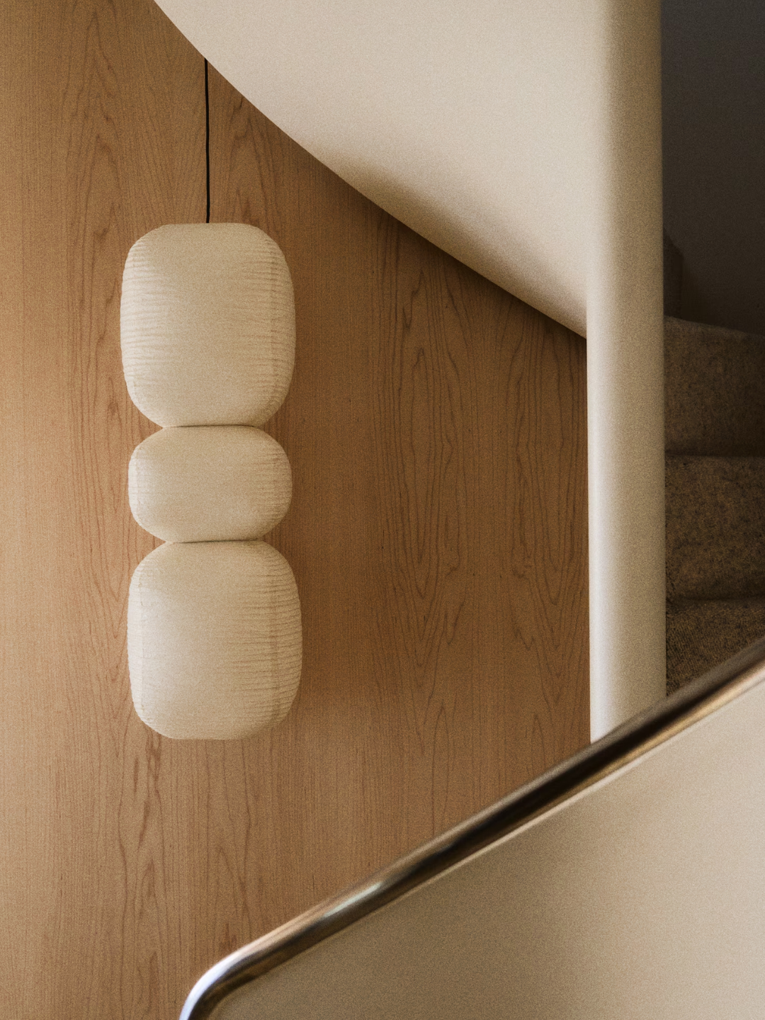 A large light beige rice paper pendant light from H&amp;amp;M