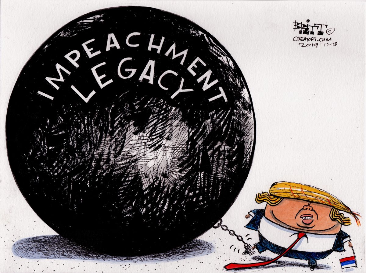 Political Cartoon U.S. Trump Impeachment Legacy Ball And Chain | The Week