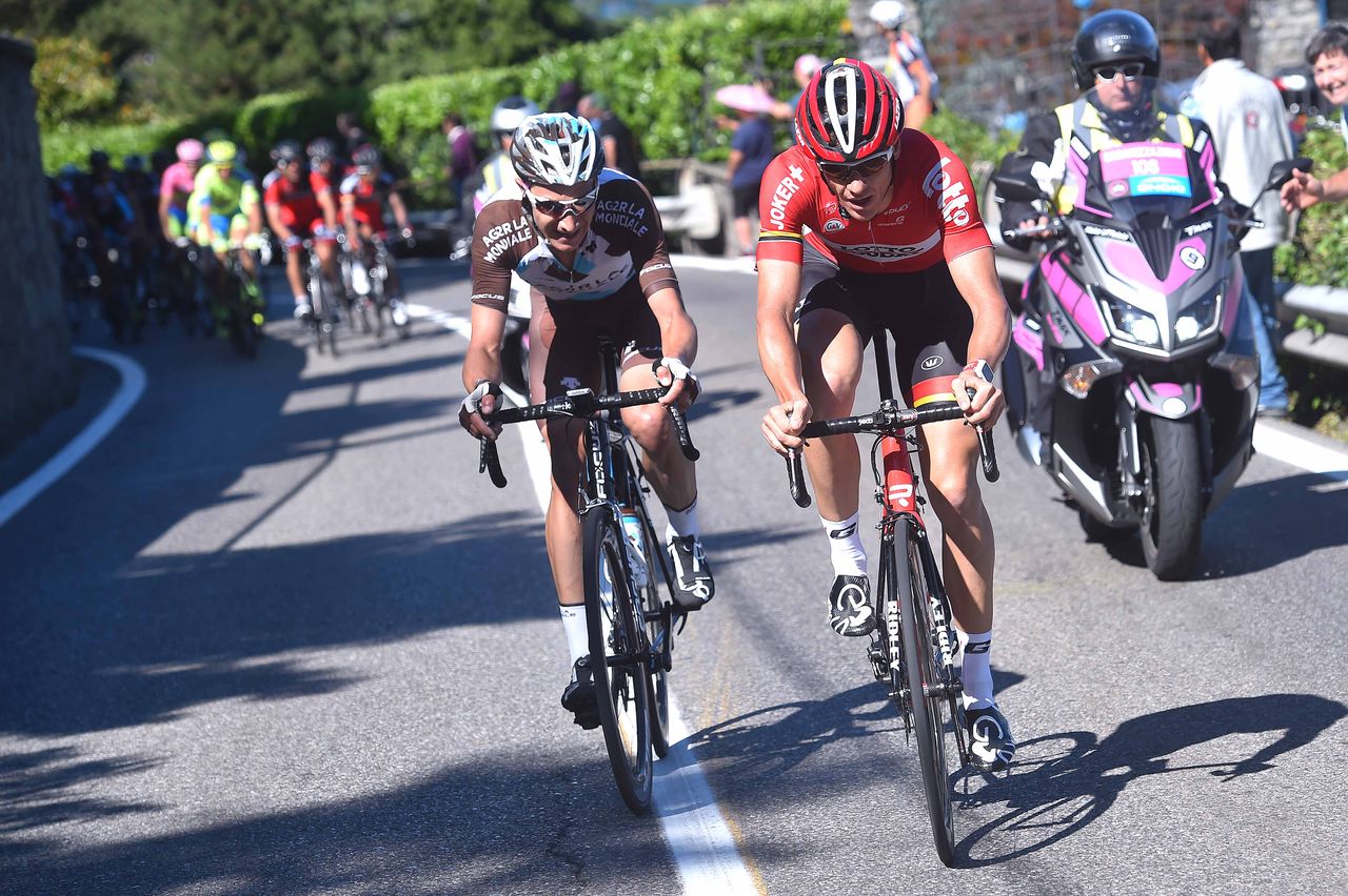 Adam Hansen (Lotto Soudal) and Patrick Gretsch (AG2R La Mondiale)