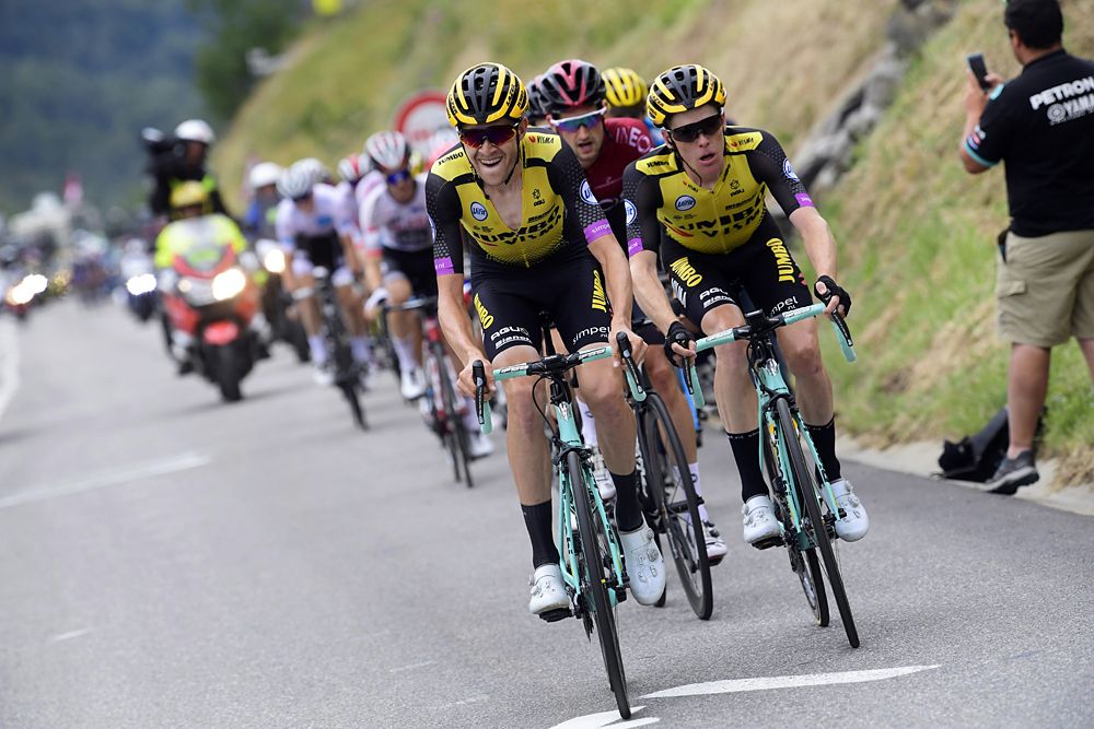 Jumbo-Visma on the final climb of stage 20