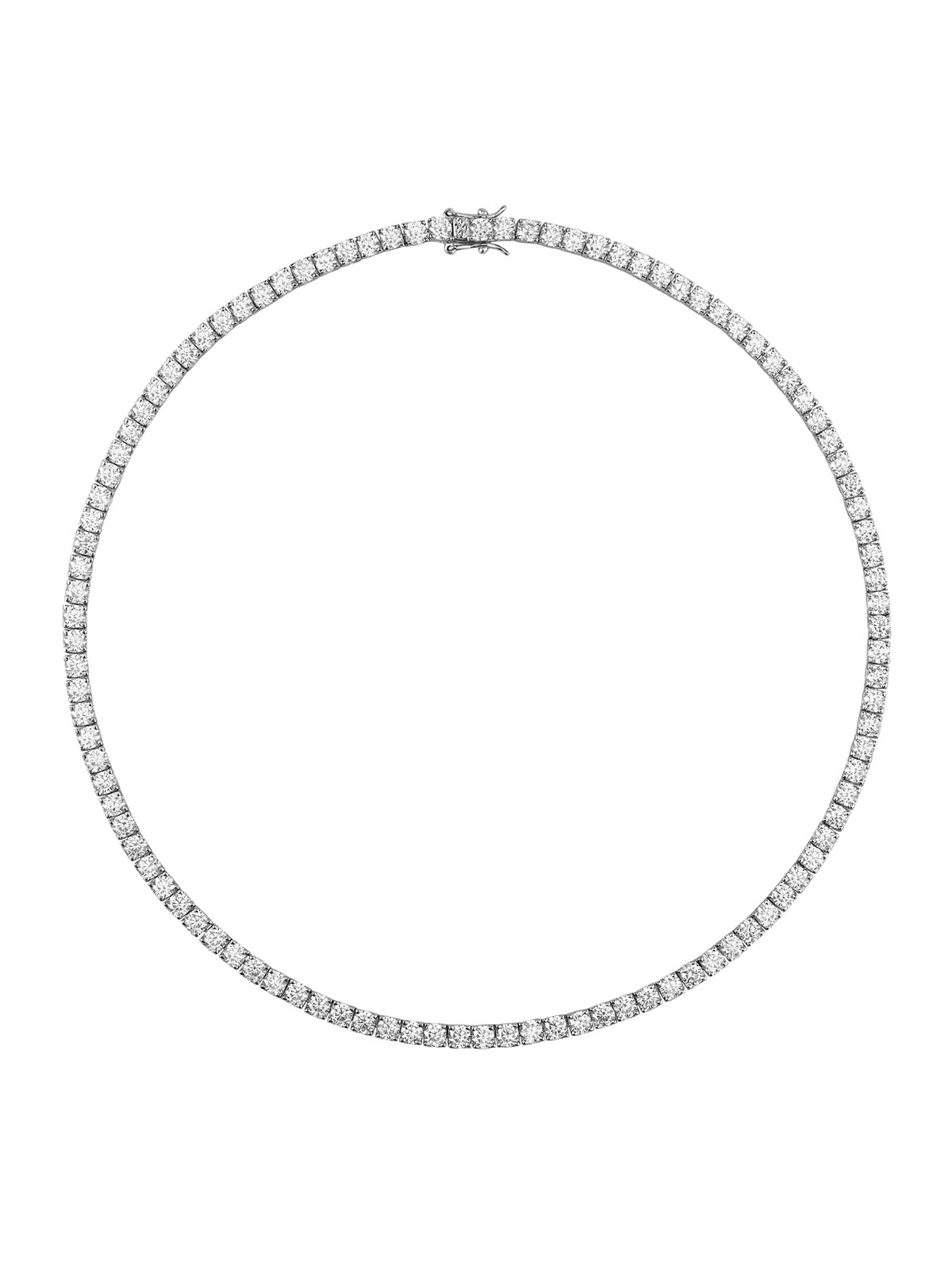 Kate Round Cut, 3.75mm Lab White Sapphire Silver RiviÈre Necklace