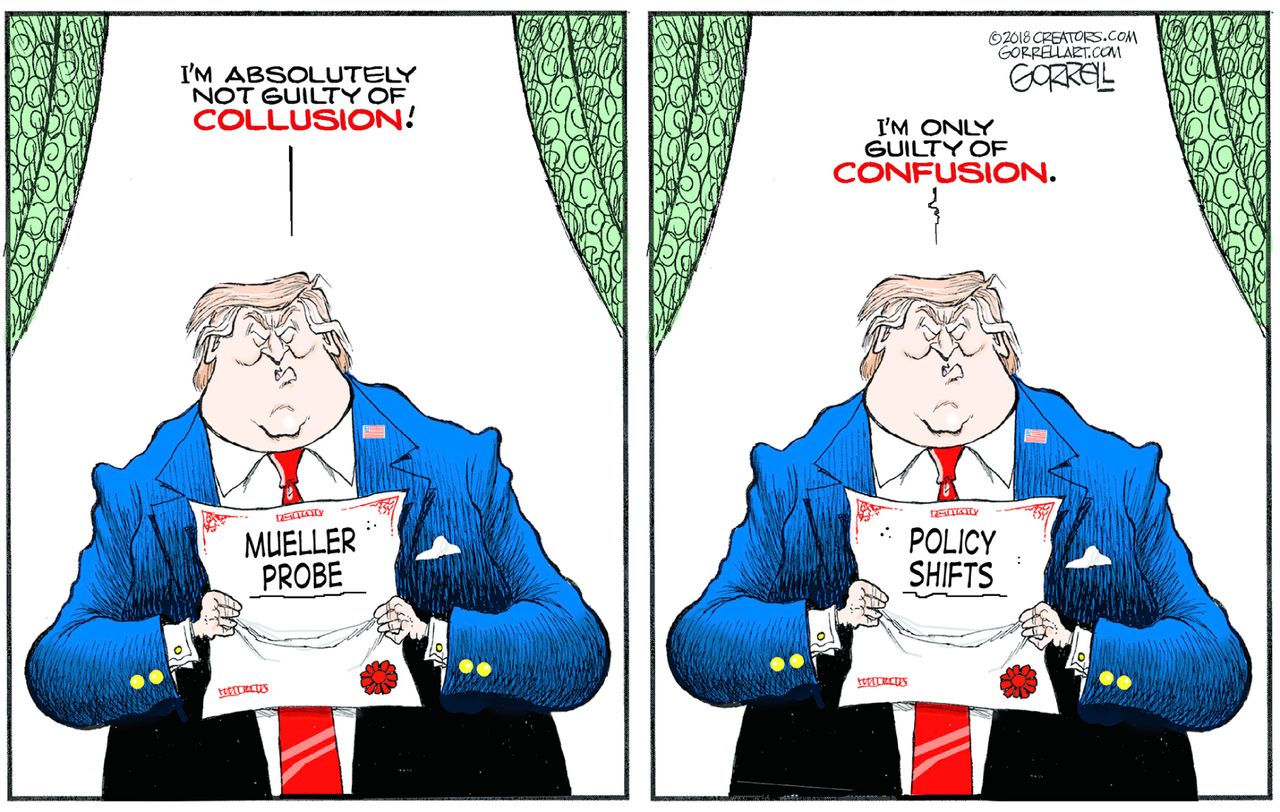 Political cartoon U.S. Trump collusion Russia investigation gun control