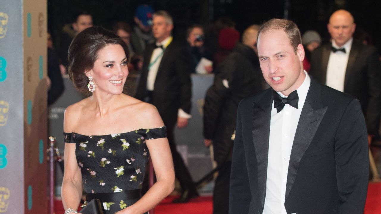 Prince William and Kate Middleton walk the red carpet at the BAFTAs in 2017