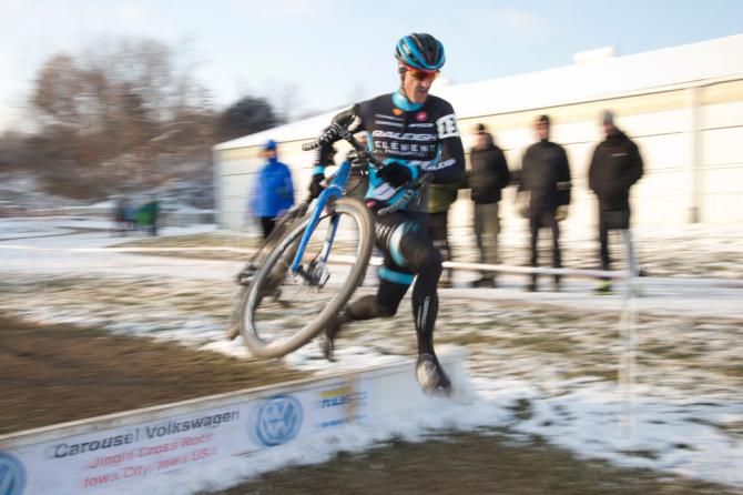 Ben Berden flies over a barrier