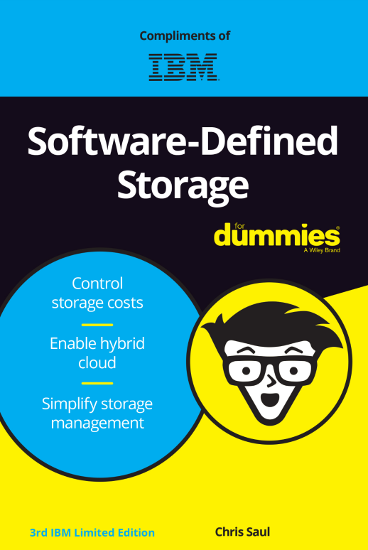 Whitepaper cover with cartoon face of man wearing glasses in a yellow circle, with blue, black and yellow background