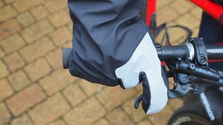Decathlon Compact Waterproof Windproof Overgloves with finger on brake lever