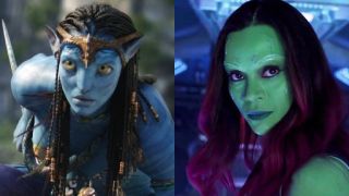 Zoe Saldana in both Avatar and Guardians of the Galaxy.