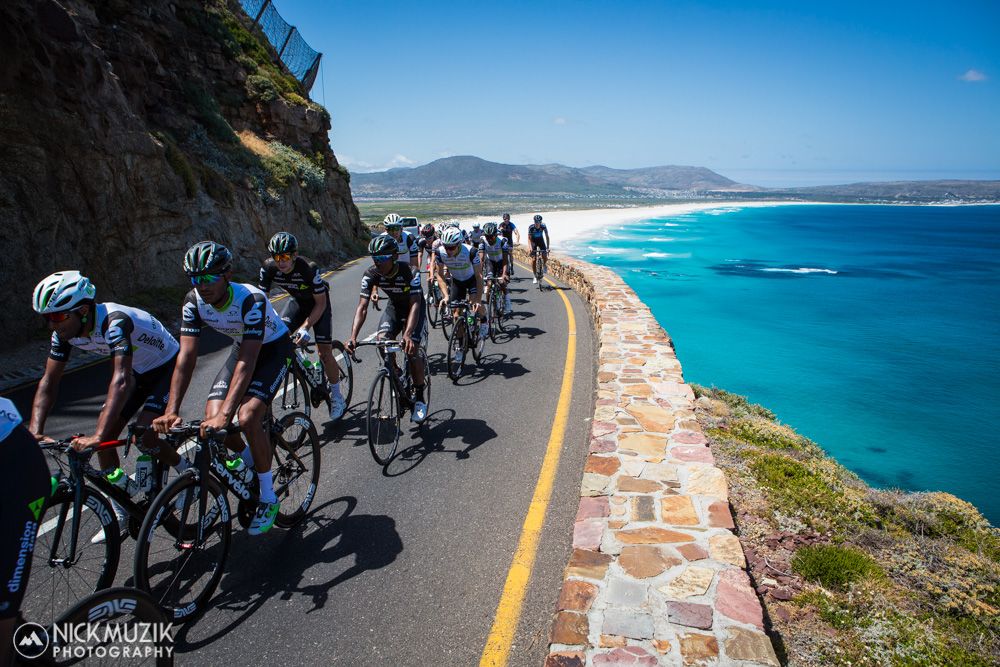 The Dimension Data riders out for a spin